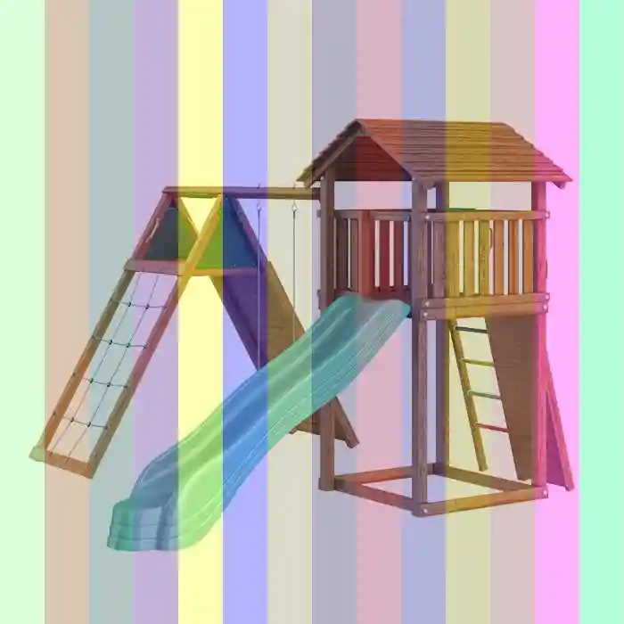 Детский городок jungle gym cottage + climb module x.tra — детские площадки джангл джим