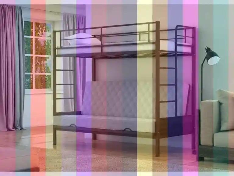 Двухъярусная кровать диван дакар 1 (90х190/190х120) — Кровать двухъярусная валенсия твист