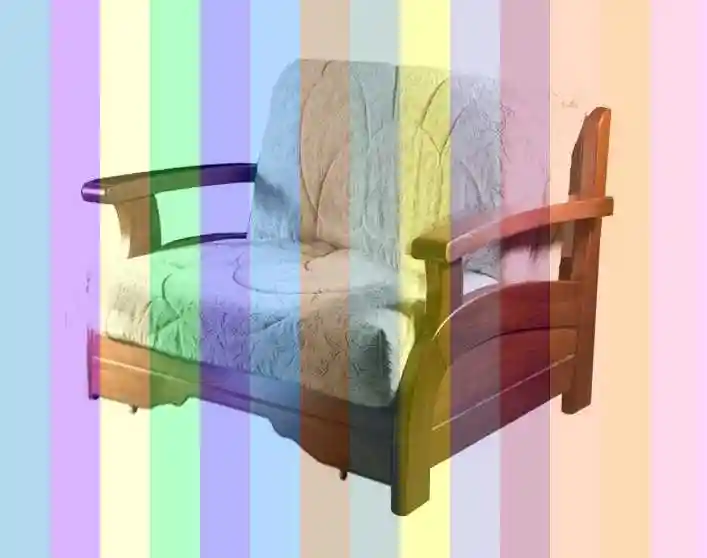Кресло-кровать лотос с деревянными подлокотниками — диван канопус аккордеон