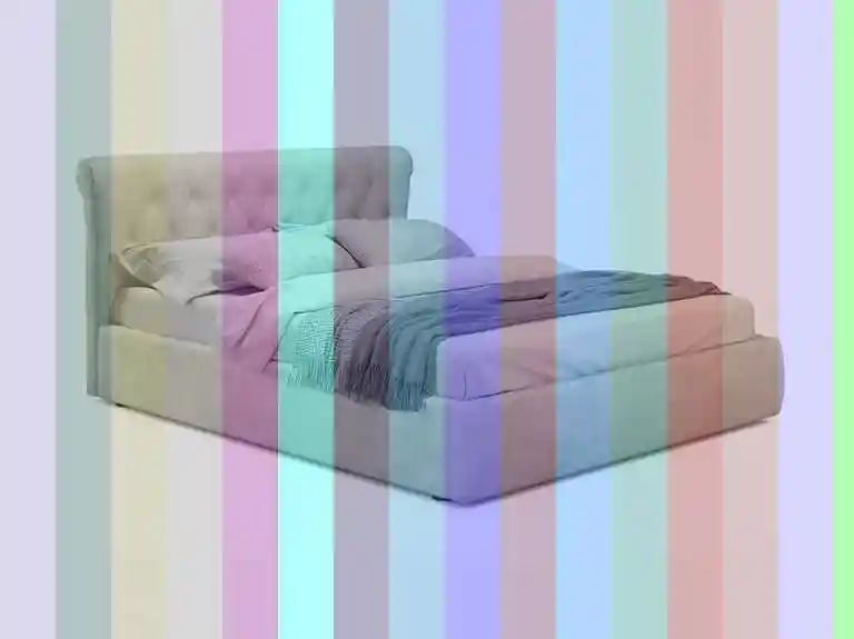 Мягкая кровать ameli 1600 — двуспальная кровать с мягким изголовьем