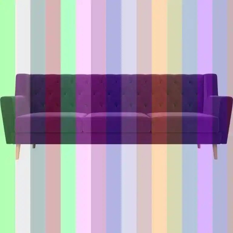Диван трехместный — фиолетовый кожаный диван