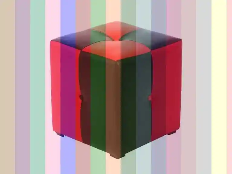 Пуфик красный куб пуф1 — банкетка-пуфик bn-007(оранж)