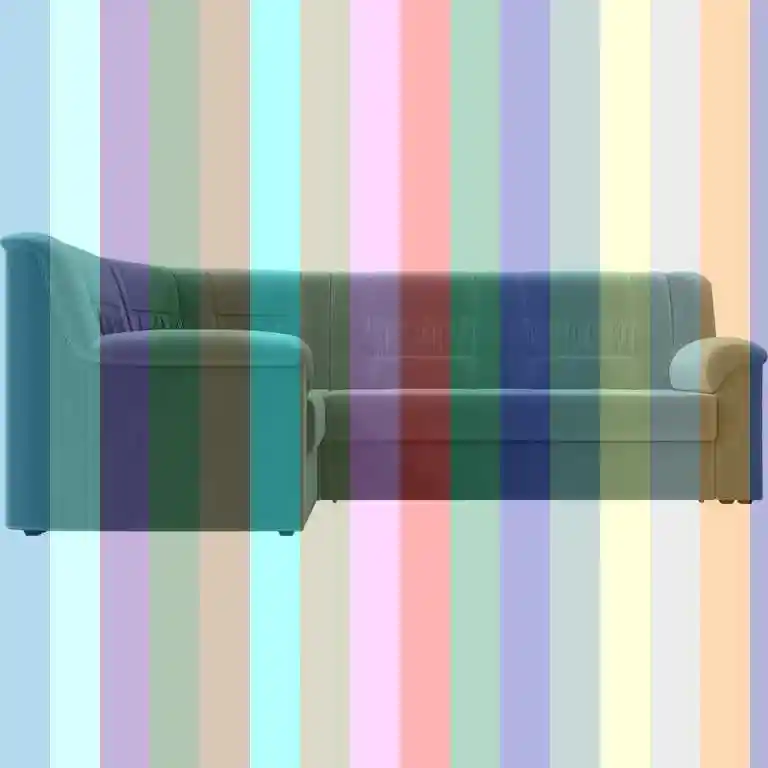 Бирюзовый угловой диван — диван трехместный