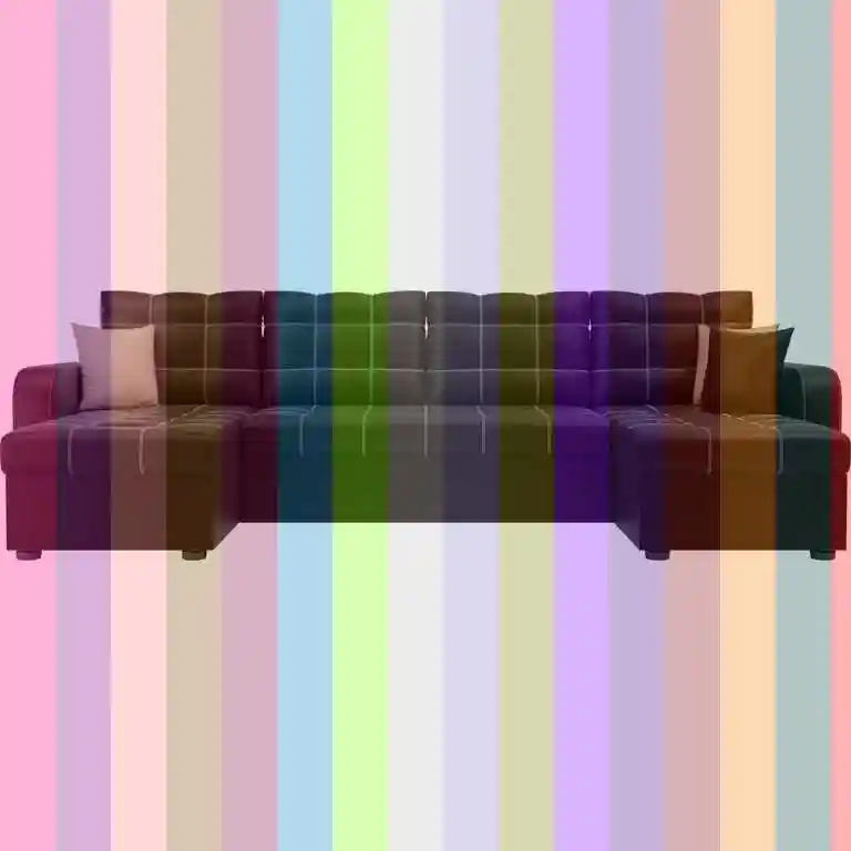 П-образный диван .валенсия. — Диван черный